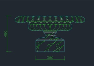 一个花钵设计CAD立面图