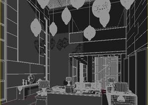 现代风格别墅客餐厅室内装饰3dmax模型