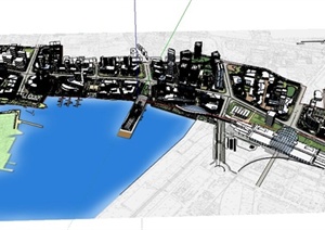 现代某城市整体建筑景观规划设计SU(草图大师)模型