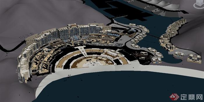某现代海滩度假酒店建筑景观设计3DMAX模型与PSD效果图(4)