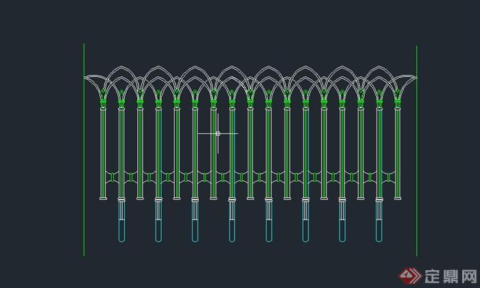 某铁艺栏杆设计CAD方案图(1)