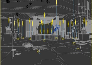 某中式风格娱乐会所室内设计3dmax模型