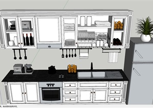 厨房用具组合设计SU(草图大师)模型
