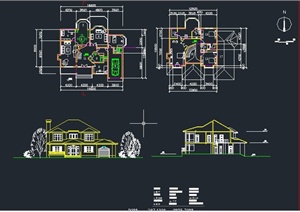 14个别墅建筑设计CAD方案图