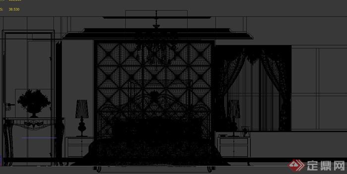 某现代别墅客卧设计3DMAX模型(2)