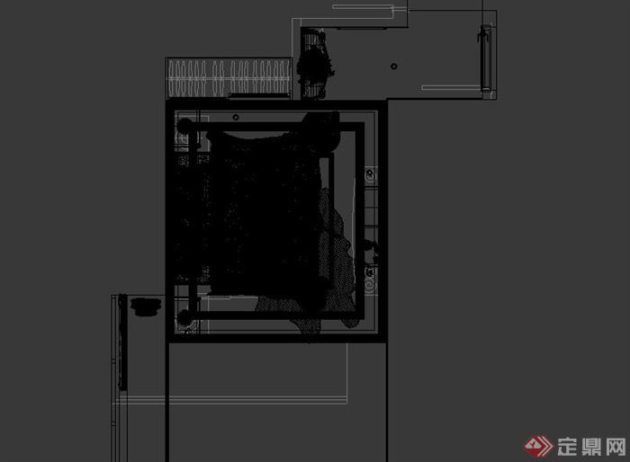 某现代别墅客卧设计3DMAX模型(4)