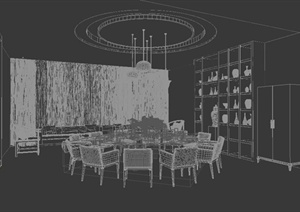 餐厅包间装修设计3DMAX模型
