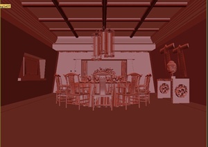 餐厅包厢装饰设计3DMAX模型