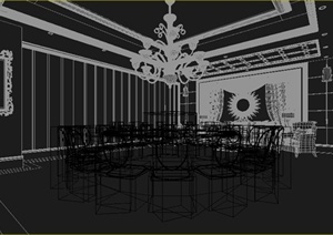 欧式餐厅包房室内设计3dmax模型