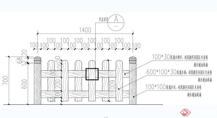 园林木格栅设计CAD施工图(1)