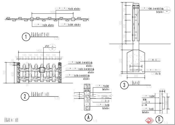 园林木格栅设计CAD施工图(2)