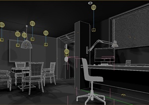 某现代简约风格办公空间设计3DMAX模型