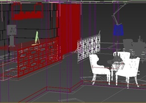 现代办公前台大厅室内设计3dmax模型