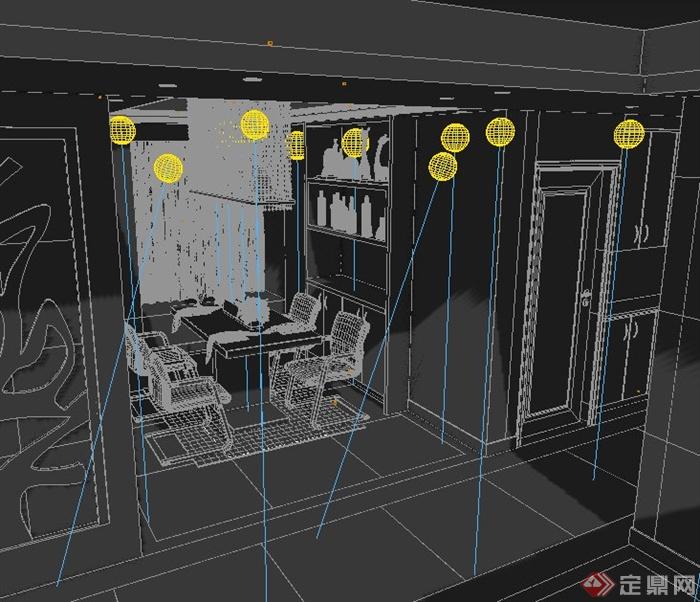 简约餐厅家装设计3DMAX模型(1)