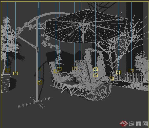 某简约庭院景观设计3dmax模型(1)