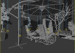 某简约庭院景观设计3dmax模型