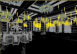 某欧式风格商业餐厅室内设计3dmax模型