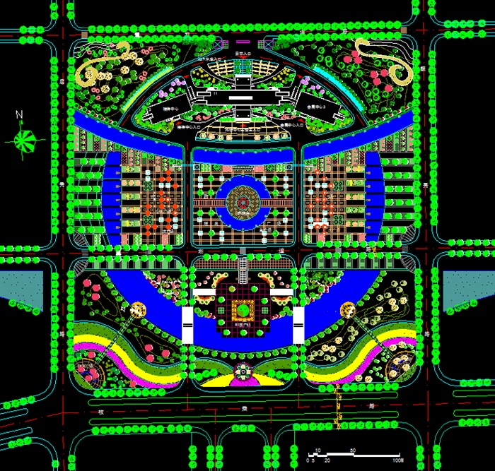 某市广场景观规划cad平面图