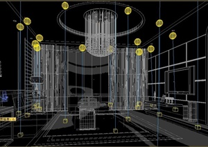 某现代简约风格客厅家装设计3DMAX方案模型