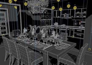 室内厨房餐厅家装设计3DMAX模型