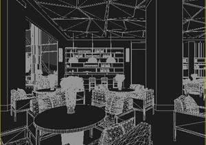 咖啡馆室内装饰设计3dmax模型