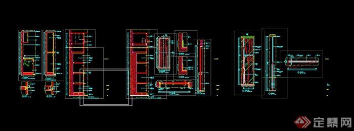 某楼盘售楼部装饰设计CAD施工图(附效果图)(6)