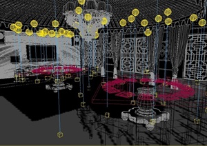 餐厅双桌大包间装饰设计3DMAX模型