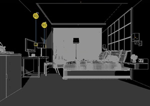 现代简约宾馆客房室内设计3dmax模型