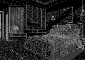某简约风格卧室装饰设计方案3DMAX模型
