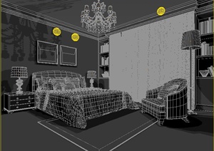简约现代卧室室内装饰设计3dmax模型