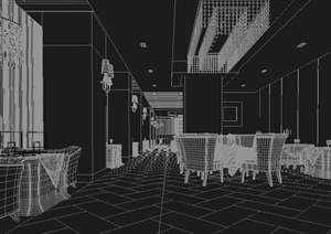 某酒店餐厅装潢设计3DMAX模型