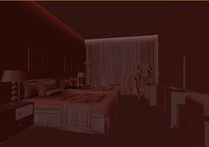 宾馆双人房装饰设计3DMAX模型