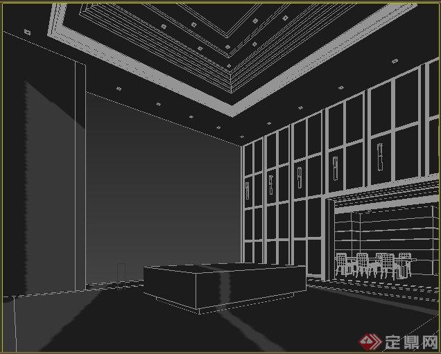 现代某酒店楼层餐厅装修设计3DMAX模型(2)