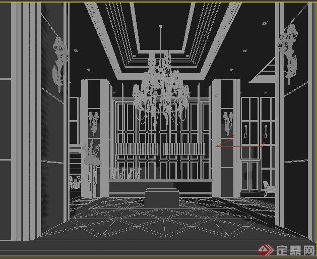 现代某酒店楼层餐厅装修设计3DMAX模型(3)