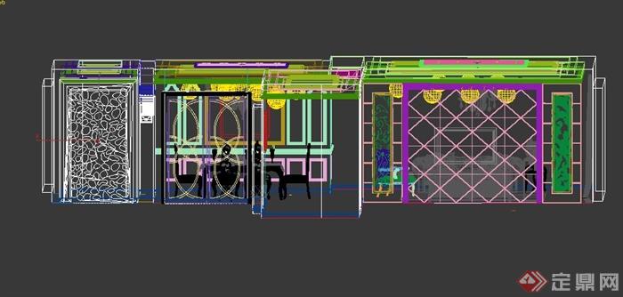 某欧式风格餐厅与客厅家装设计3DMAX模型(1)