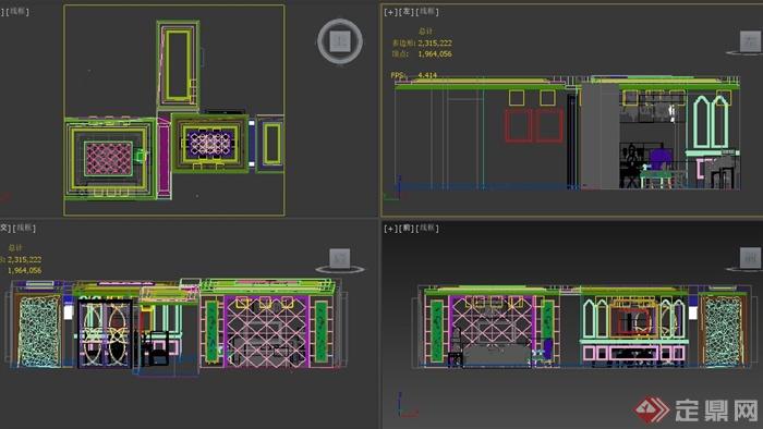 某欧式风格餐厅与客厅家装设计3DMAX模型(2)