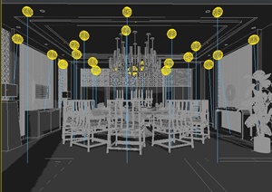 工装中餐厅包房室内设计3dmax模型