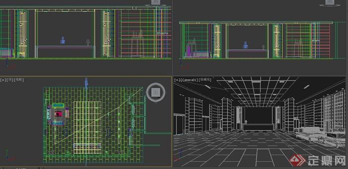 某现代风格酒店大堂装修设计3DMAX模型(2)