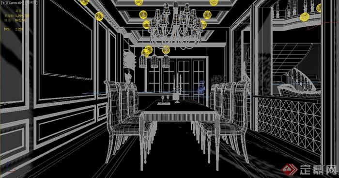 某两层欧式小酒吧室内装修设计3DMAX模型(4)