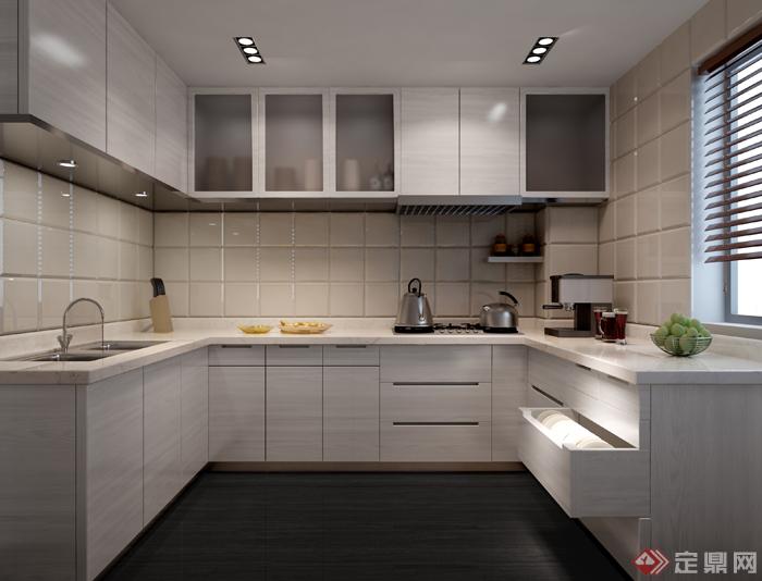某现代简约厨房室内设计3dmax模型