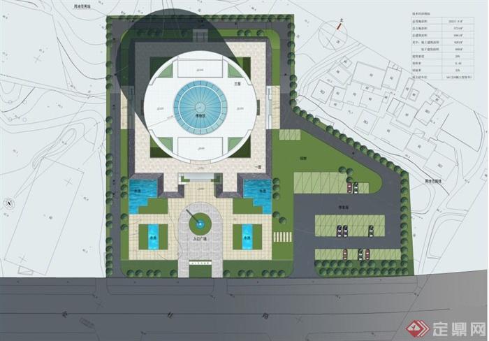 某现代博物馆建筑设计CAD方案图（含效果图）(2)