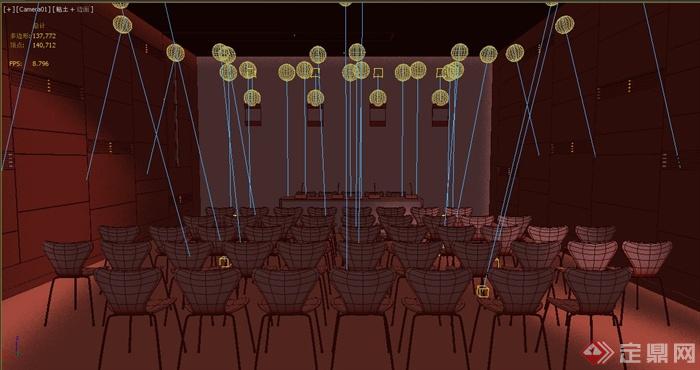某现代培训室装修设计3DMAX模型(1)
