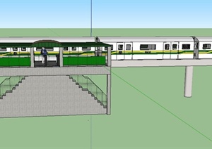 某地铁站候车室建筑设计SU(草图大师)模型