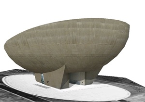 美国奥尔巴尼表演艺术中心建筑设计SU(草图大师)模型