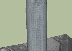 现代超高层独栋办公大厦建筑设计SU(草图大师)模型