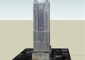 某欧式独栋高层办公建筑设计SU(草图大师)模型