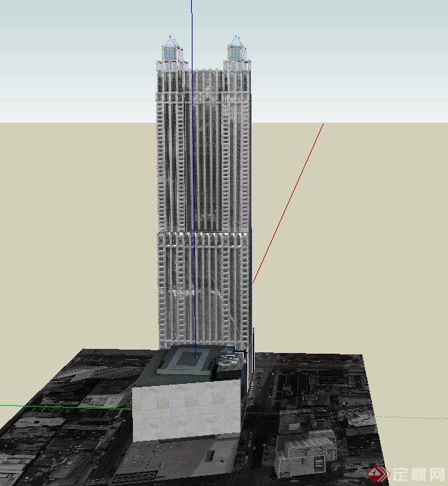某欧式独栋高层办公建筑设计SU模型(2)