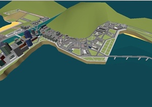 某海滨城市规划设计SU(草图大师)模型