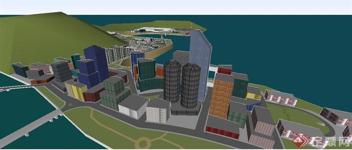 某海滨城市规划设计su模型(2)