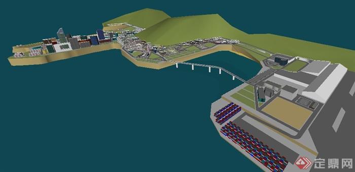 某海滨城市规划设计su模型(3)